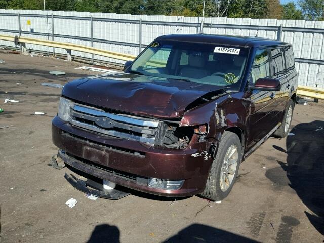 2FMEK62C99BB08263 - 2009 FORD FLEX SEL MAROON photo 2