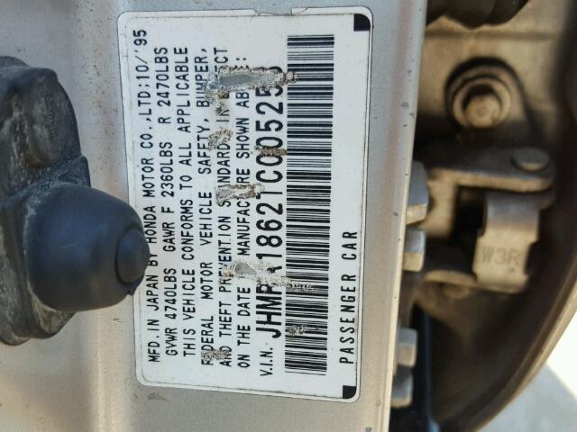 JHMRA1862TC005253 - 1996 HONDA ODYSSEY BA GRAY photo 10