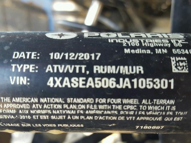 4XASEA506JA105301 - 2018 POLARIS SPORTSMAN 蓝色 照片 10