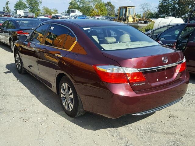 1HGCR2F34EA292187 - 2014 HONDA ACCORD BURGUNDY photo 3