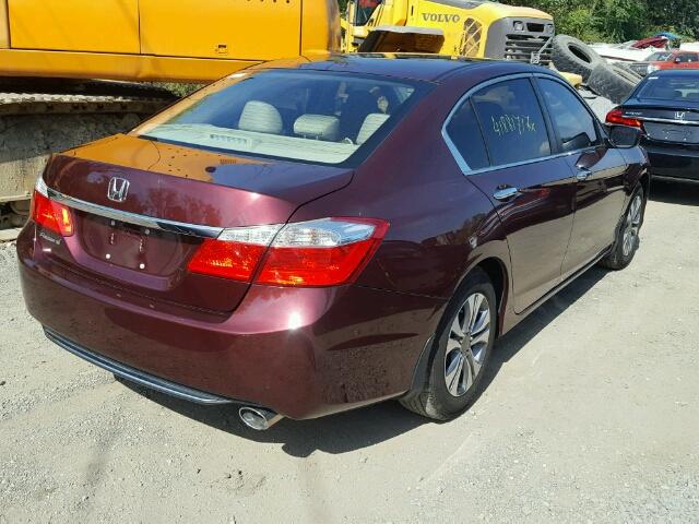 1HGCR2F34EA292187 - 2014 HONDA ACCORD BURGUNDY photo 4