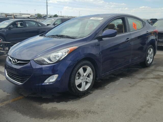 5NPDH4AEXDH290901 - 2013 HYUNDAI ELANTRA GL BLUE photo 2