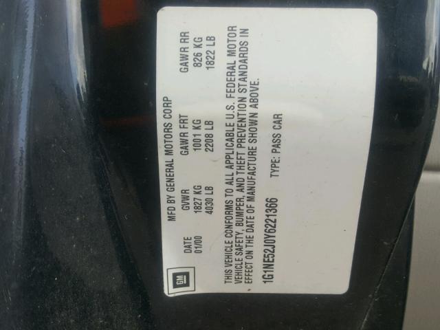 1G1NE52J0Y6221366 - 2000 CHEVROLET MALIBU LS Mavi foto 10