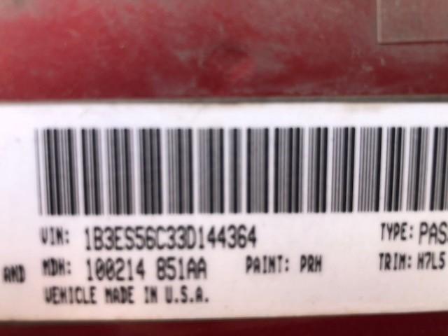 1B3ES56C33D144364 - 2003 DODGE NEON SXT RED photo 10