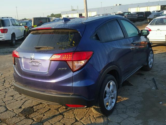 3CZRU6H73GM711645 - 2016 HONDA HR-V EXL BLUE photo 4