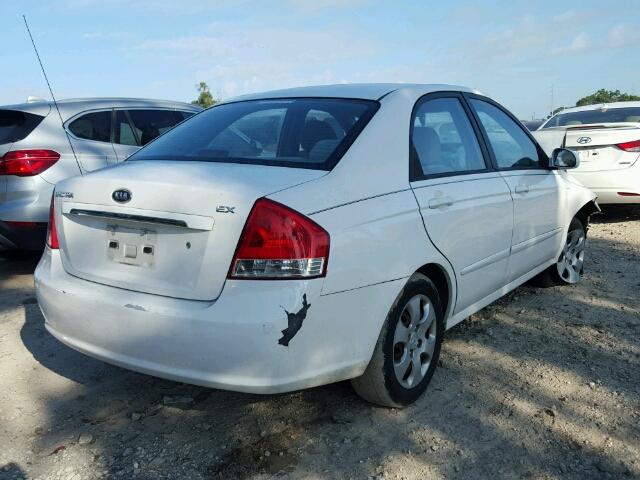 KNAFE121185517455 - 2008 KIA SPECTRA EX WHITE photo 4