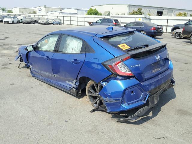 SHHFK7H40HU426299 - 2017 HONDA CIVIC SPOR BLUE photo 3