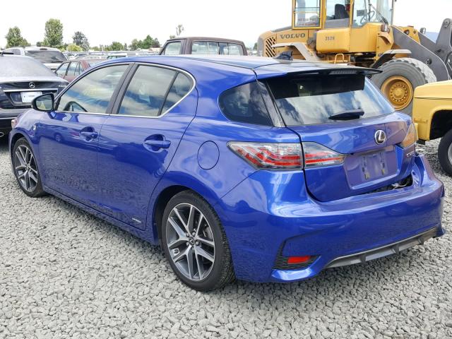 JTHKD5BH5E2208687 - 2014 LEXUS CT 200 BLUE photo 3