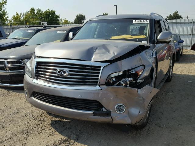 JN8AZ2NF0E9553998 - 2014 INFINITI QX80 GRAY photo 2