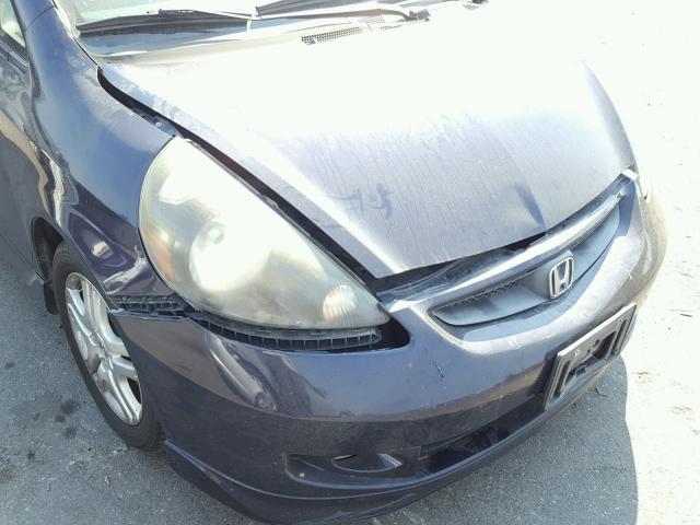 JHMGD38698S050603 - 2008 HONDA FIT SPORT BLUE photo 9