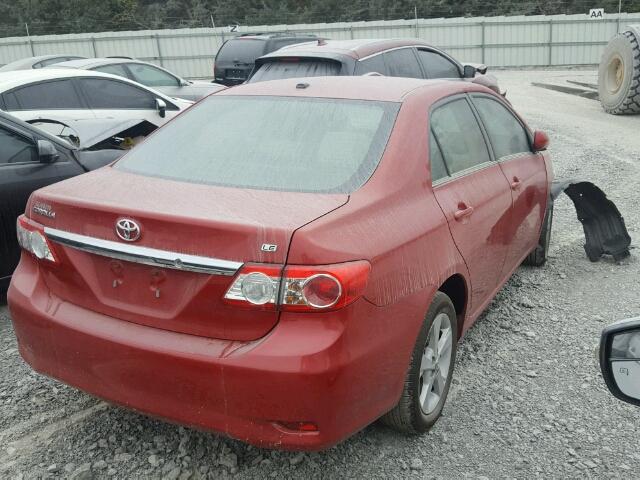 2T1BU4EE2DC994428 - 2013 TOYOTA COROLLA BA RED photo 4