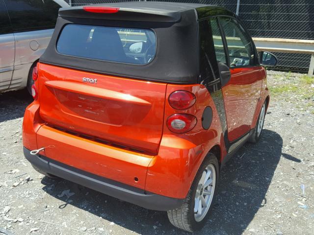 WMEEK31XX8K140815 - 2008 SMART FORTWO PAS 橙色 照片 4