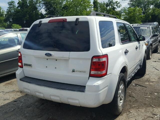 1FMCU59H48KA94676 - 2008 FORD ESCAPE HEV WHITE photo 4