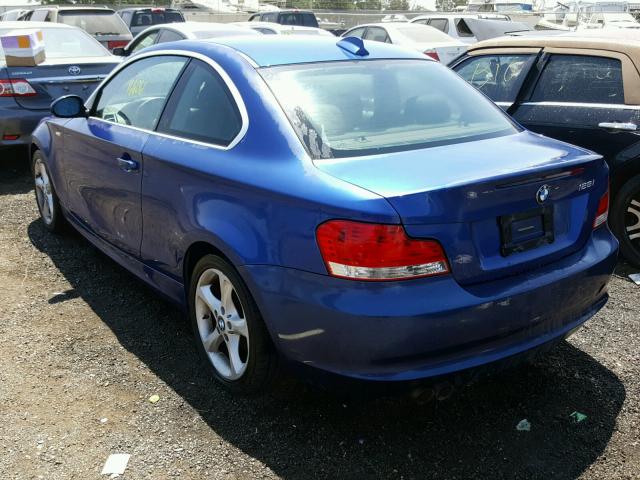 WBAUP935X8VF47994 - 2008 BMW 128 I BLUE photo 3