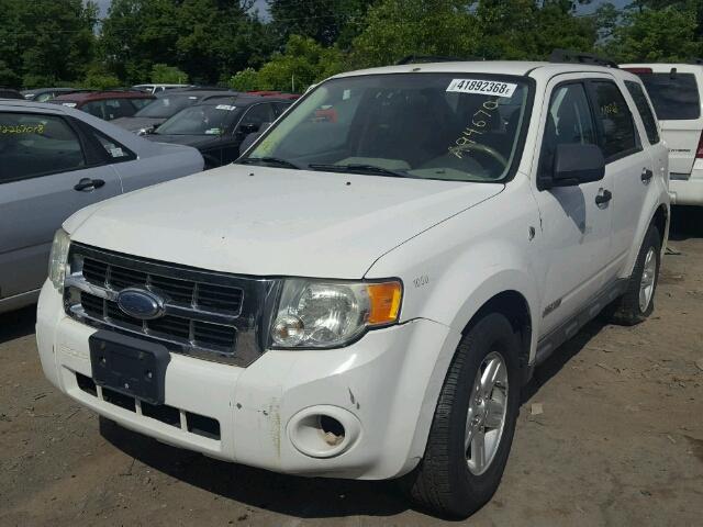 1FMCU59H38KA94670 - 2008 FORD ESCAPE HEV WHITE photo 2