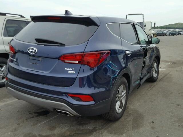 5XYZTDLB3HG392898 - 2017 HYUNDAI SANTA FE S BLUE photo 4