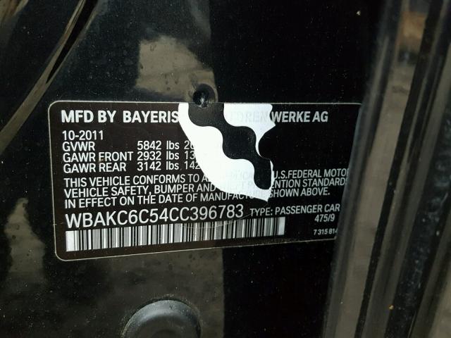 WBAKC6C54CC396783 - 2012 BMW 750 I BLACK photo 10