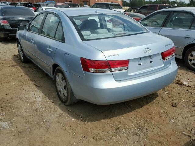 5NPET46CX8H357545 - 2008 HYUNDAI SONATA GLS TEAL photo 3