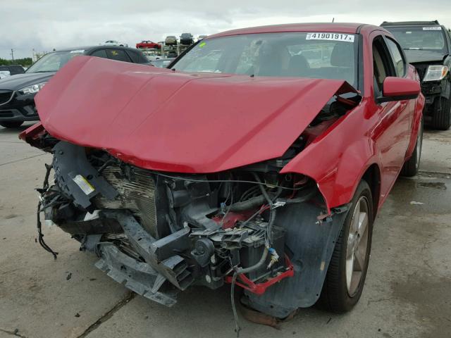 1B3BD2FG1BN573509 - 2011 DODGE AVENGER LU RED photo 2