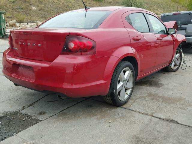 1B3BD2FG1BN573509 - 2011 DODGE AVENGER LU RED photo 4