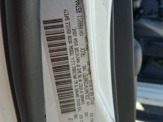 3C6LR4AT4FG500757 - 2015 RAM 2500 WHITE photo 10