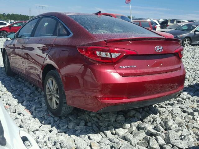 5NPE24AF5FH155892 - 2015 HYUNDAI SONATA SE RED photo 3