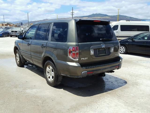 2HKYF18106H519081 - 2006 HONDA PILOT LX GREEN photo 3