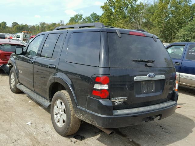 1FMEU73E88UA89567 - 2008 FORD EXPLORER X BLACK photo 3