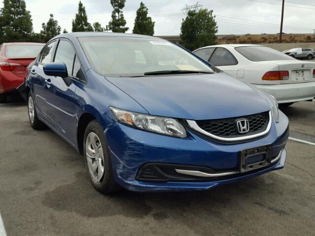 2HGFB2F56FH562901 - 2015 HONDA CIVIC LX BLUE photo 1