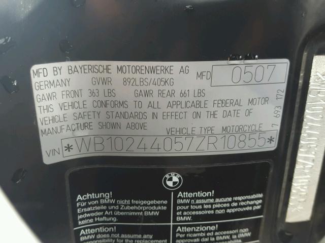 WB10244057ZR10855 - 2007 BMW F800 ST SILVER photo 10