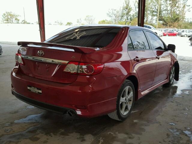 5YFBU4EE0DP164451 - 2013 TOYOTA COROLLA BA RED photo 4