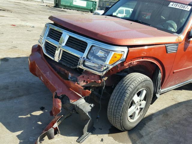 1D8GU28K59W525037 - 2009 DODGE NITRO SE ORANGE photo 10