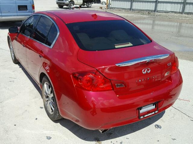 JNKCV61E99M311474 - 2009 INFINITI G37 BASE RED photo 3