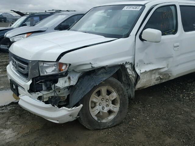 5FPYK1F57AB502584 - 2010 HONDA RIDGELINE WHITE photo 9