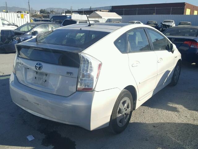 JTDKN3DU7A0172911 - 2010 TOYOTA PRIUS WHITE photo 4