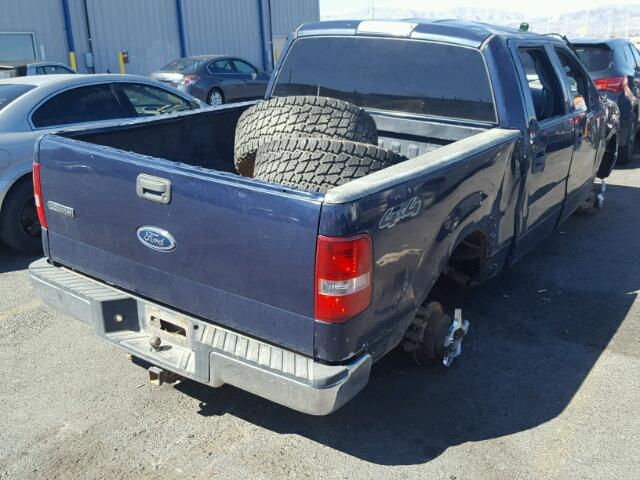 1FTPW14504KC60532 - 2004 FORD F150 SUPER BLUE photo 4