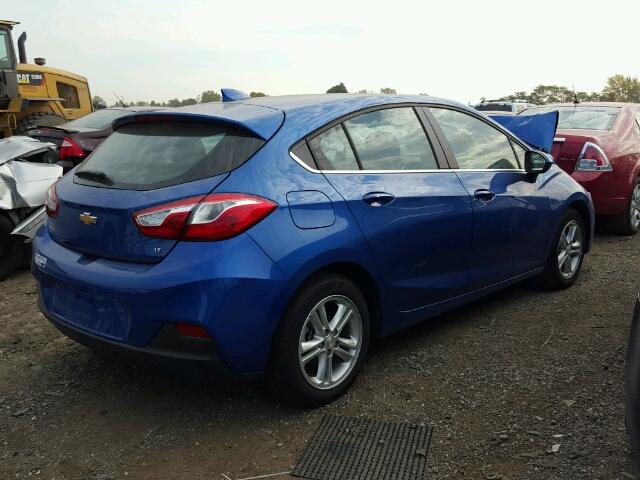 3G1BE6SM0HS579811 - 2017 CHEVROLET CRUZE LT BLUE photo 4