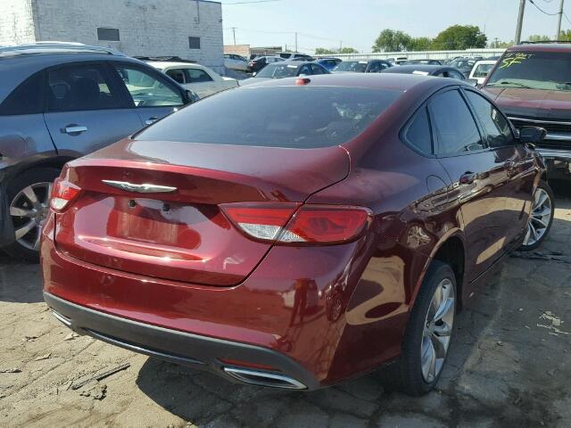 1C3CCCDG9FN530528 - 2015 CHRYSLER 200 S RED photo 4