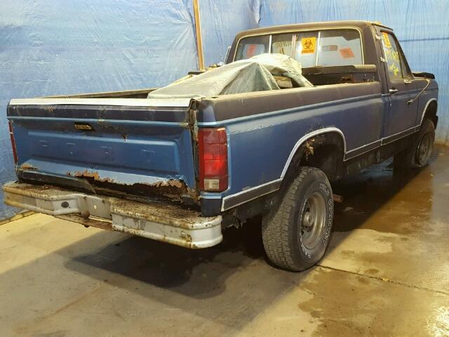 2FTEF14F3ECA87207 - 1984 FORD F150 BLUE photo 4