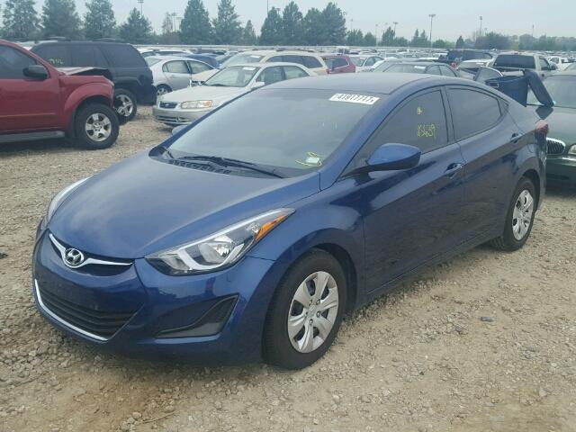 5NPDH4AE7GH741013 - 2016 HYUNDAI ELANTRA SE BLUE photo 2