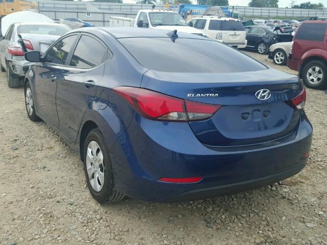 5NPDH4AE7GH741013 - 2016 HYUNDAI ELANTRA SE BLUE photo 3