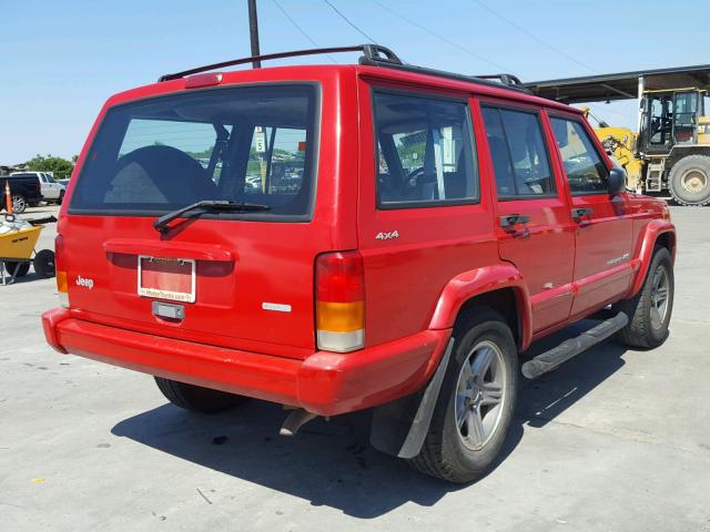 1J4FF58S0YL134796 - 2000 JEEP CHEROKEE C RED photo 4