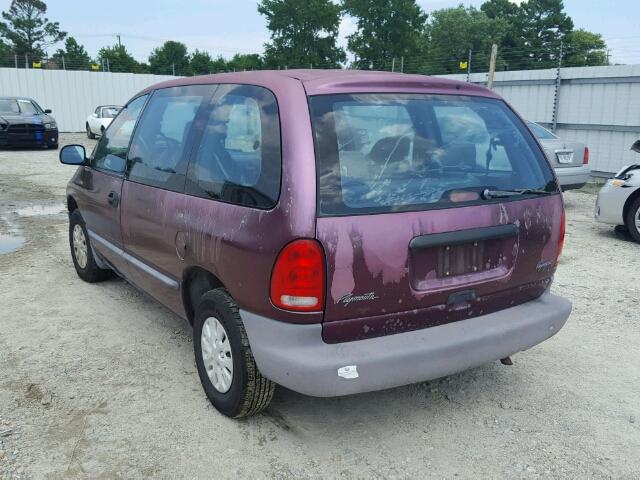 2P4FP25B5XR397552 - 1999 PLYMOUTH VOYAGER PURPLE photo 3