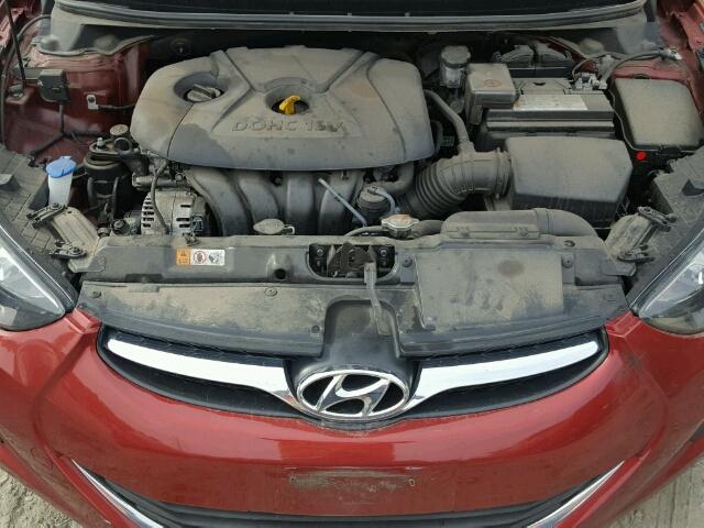 5NPDH4AE9DH350831 - 2013 HYUNDAI ELANTRA GL RED photo 7