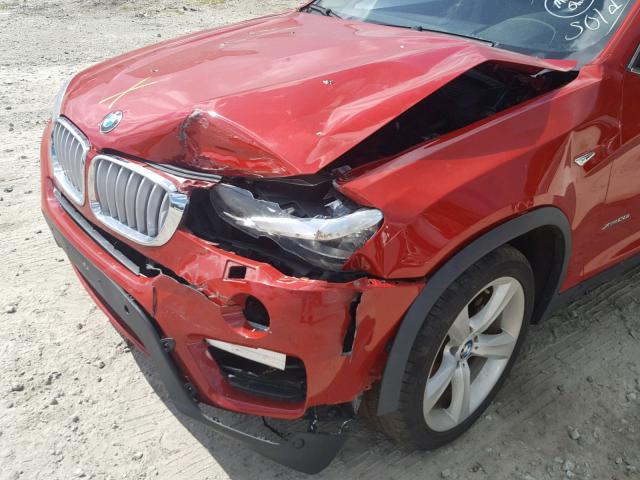 5UXXW3C56F0M87587 - 2015 BMW X4 XDRIVE2 RED photo 9