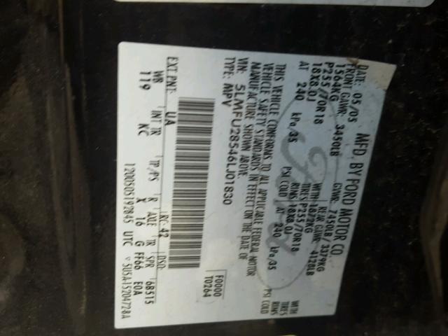 5LMFU28546LJ01830 - 2006 LINCOLN NAVIGATOR Czarny zdjęcie 10