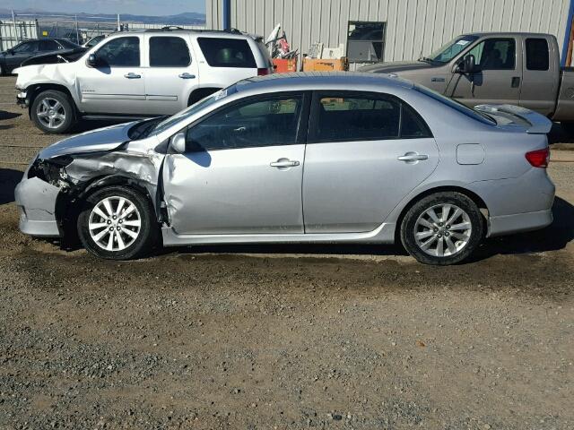 1NXBU40E89Z136376 - 2009 TOYOTA COROLLA SILVER photo 9