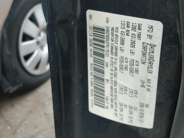 2A8GM68X37R179151 - 2007 CHRYSLER PACIFICA T BLACK photo 10