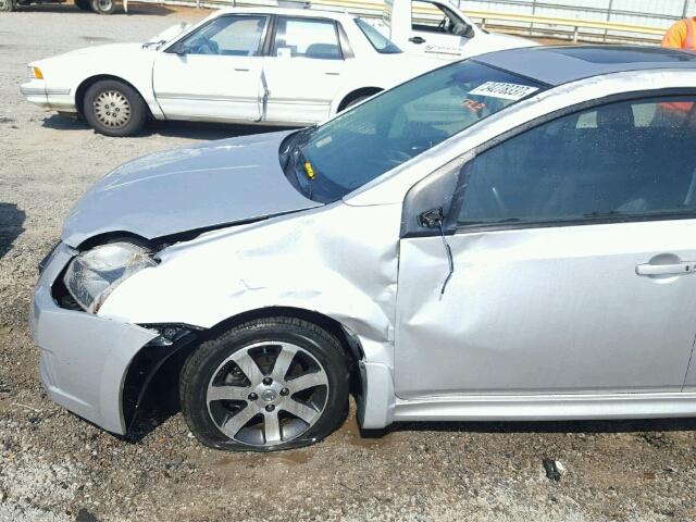 3N1AB6AP7CL634736 - 2012 NISSAN SENTRA 2.0 SILVER photo 9