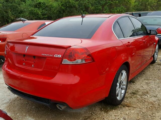 6G2ER577X8L149545 - 2008 PONTIAC G8 RED photo 4